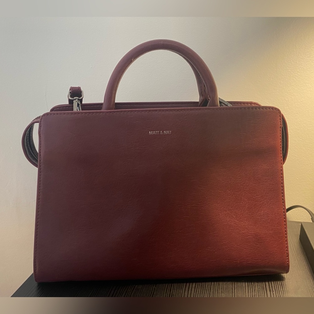 Matt & Nat Maroon Crossbody Satchel - Picture 3 of 5